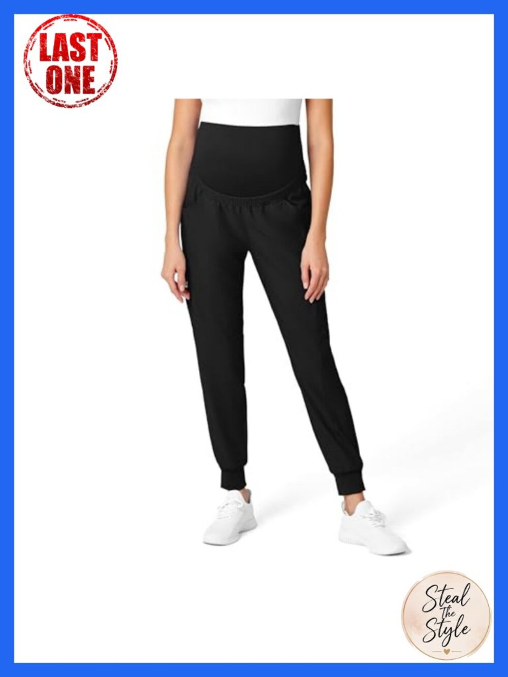 Maternity Support Waist Jogger Scrub Pant with 7 Pockets